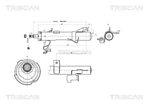 Triscan 8705 50102 Амортизатор підвіски передній правий газомасляний 870550102: Купити в Україні - Добра ціна на EXIST.UA!