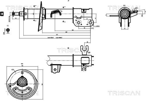 Triscan 8705 21101 Амортизатор підвіски передній лівий газомасляний 870521101: Купити в Україні - Добра ціна на EXIST.UA!
