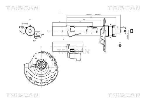 Triscan 8705 16103 Амортизатор підвіски передній правий газомасляний 870516103: Купити в Україні - Добра ціна на EXIST.UA!