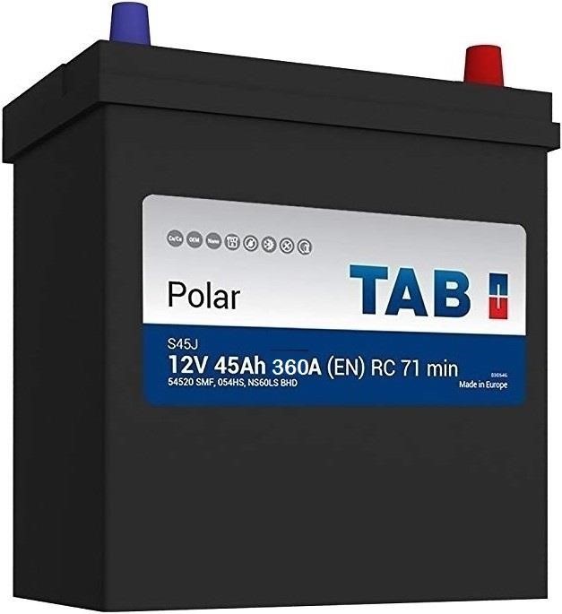 Акумулятор Tab Polar S 12В 45Ач 360А(EN) Тонкая клема R+ TAB 246145