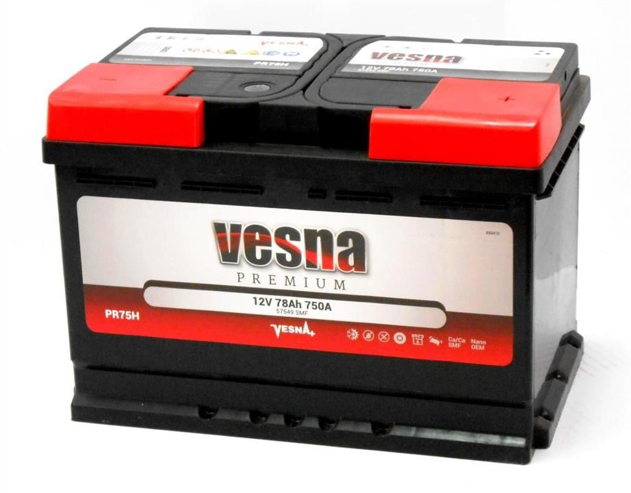 Vesna 415275 Акумулятор Vesna Premium 12В 78Ач 750А(EN)R+ 415275: Купити в Україні - Добра ціна на EXIST.UA!