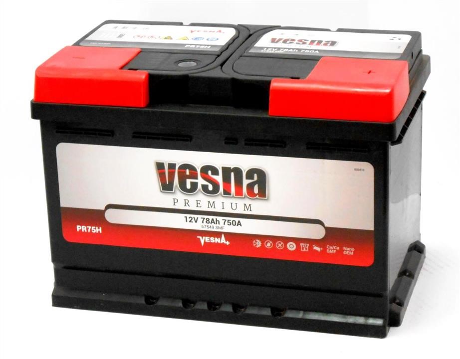 Vesna 415275S Акумулятор Vesna Premium 12В 78Ач 750А(EN)R+ 415275S: Купити в Україні - Добра ціна на EXIST.UA!