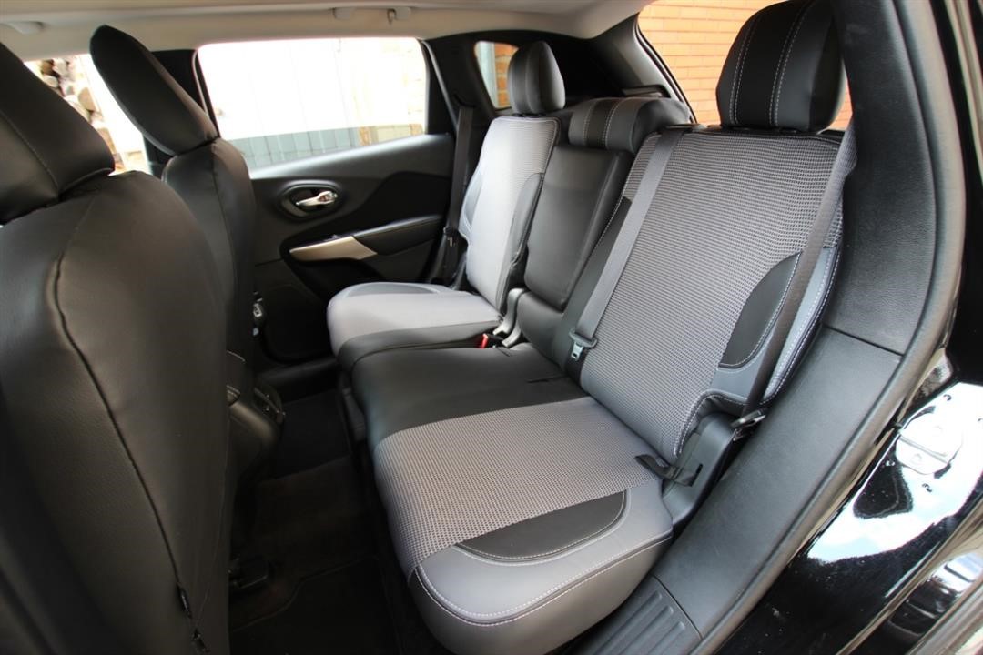 Комплект чохлів для Volkswagen Caddy 7 місць, чорний з сірим центром і червоною вставкою зі шкіри EMC Elegant 10371_VP004