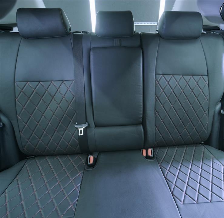 Комплект чохлів для Chery QQ Hatchback, коричневий з бежевим центром EMC Elegant 29522_EP0013