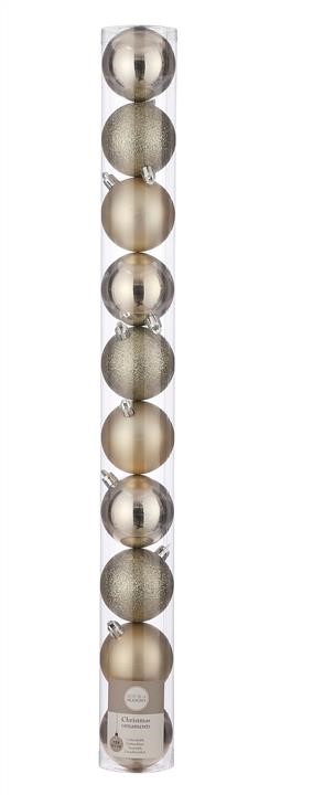 House of Seasons 8718861797282 Ялинкові пластикові кульки (комплект 10 шт), діаметр 6см, шампань 8718861797282: Купити в Україні - Добра ціна на EXIST.UA!