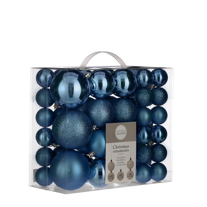 House of Seasons 8718861979367 Ялинкові пластикові кульки (комплект 46 шт), сині 8718861979367: Купити в Україні - Добра ціна на EXIST.UA!