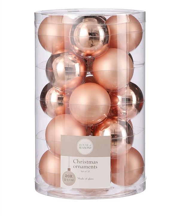 House of Seasons 8718861800180 Ялинкові скляні кульки (комплект 20 шт), діаметр 4см, персикові 8718861800180: Приваблива ціна - Купити в Україні на EXIST.UA!