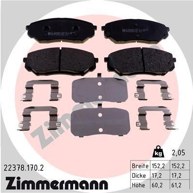 Otto Zimmermann 22378.170.2 Гальмівні колодки, комплект 223781702: Купити в Україні - Добра ціна на EXIST.UA!
