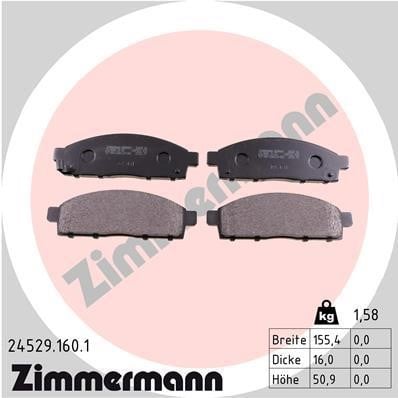 Otto Zimmermann 24529.160.1 Гальмівні колодки, комплект 245291601: Купити в Україні - Добра ціна на EXIST.UA!