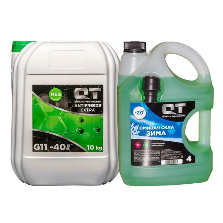 QT-oil QT5624010A Антифриз QT MEG EXTRA G11, зелений -40°C, 10кг + зимовий омивач у подарунок ! QT5624010A: Купити в Україні - Добра ціна на EXIST.UA!