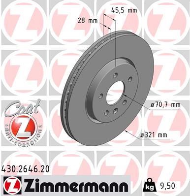 Otto Zimmermann 430.2646.20 Гальмівний диск 430264620: Купити в Україні - Добра ціна на EXIST.UA!