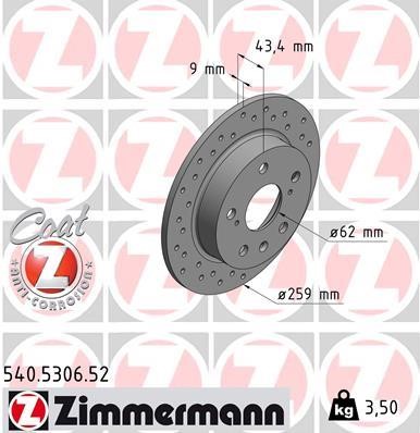 Otto Zimmermann 540.5306.52 Гальмівний диск 540530652: Купити в Україні - Добра ціна на EXIST.UA!