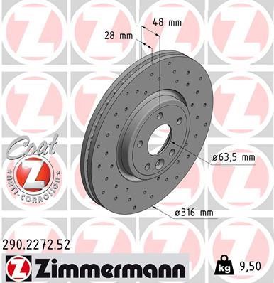 Otto Zimmermann 290.2272.52 Гальмівний диск 290227252: Купити в Україні - Добра ціна на EXIST.UA!