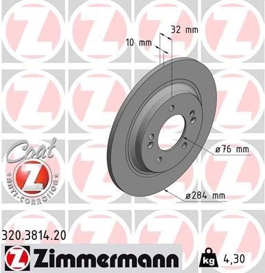 Otto Zimmermann 320.3814.20 Гальмівний диск 320381420: Купити в Україні - Добра ціна на EXIST.UA!