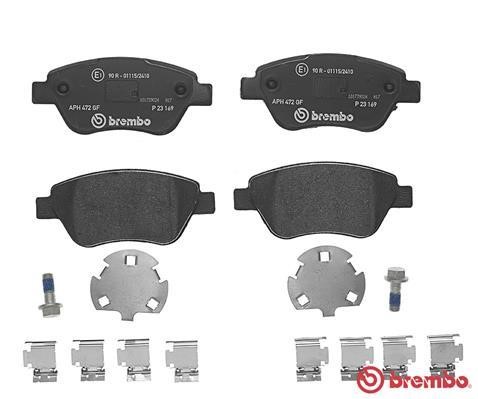 Тормозные колодки дисковые, комплект Brembo P 23 169