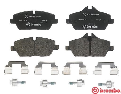Тормозные колодки дисковые, комплект Brembo P 06 091