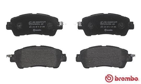 Тормозные колодки дисковые, комплект Brembo P 49 055