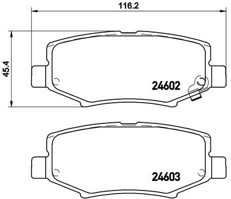 Тормозные колодки дисковые, комплект Brembo P 18 024