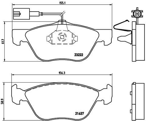Тормозные колодки дисковые, комплект Brembo P 23 116
