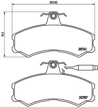 Тормозные колодки дисковые, комплект Brembo P 23 022