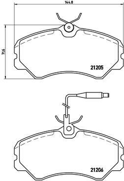Тормозные колодки дисковые, комплект Brembo P 23 023