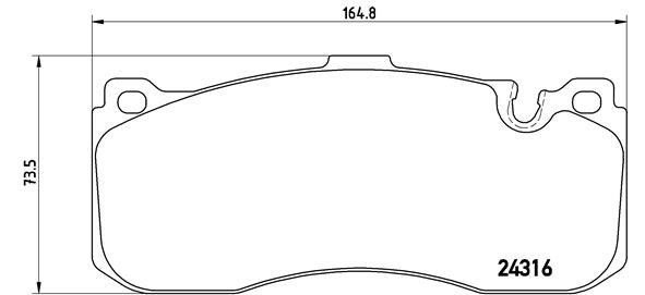 Тормозные колодки дисковые, комплект Brembo P 06 041