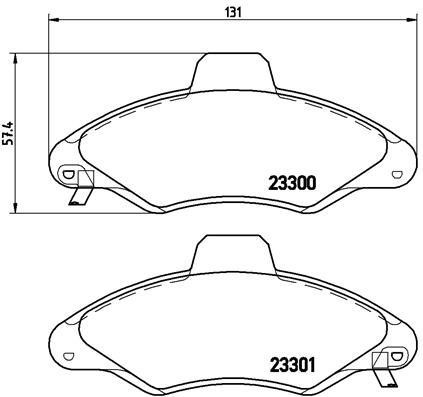 Тормозные колодки дисковые, комплект Brembo P 24 045