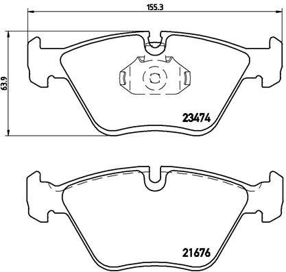 Тормозные колодки дисковые, комплект Brembo P 06 042