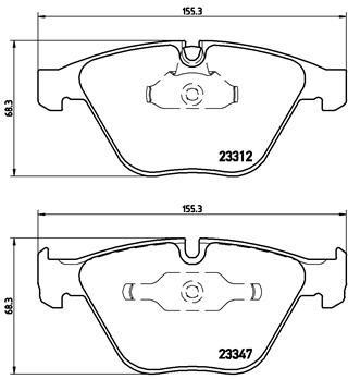 Тормозные колодки дисковые, комплект Brembo P 06 046