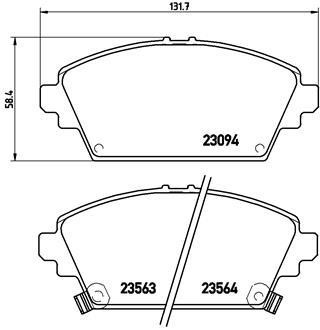 Тормозные колодки дисковые, комплект Brembo P 28 029