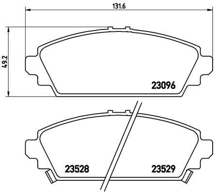 Тормозные колодки дисковые, комплект Brembo P 28 031