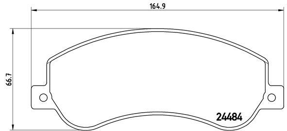 Тормозные колодки дисковые, комплект Brembo P 24 064