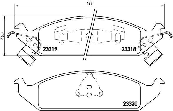 Тормозные колодки дисковые, комплект Brembo P 11 011