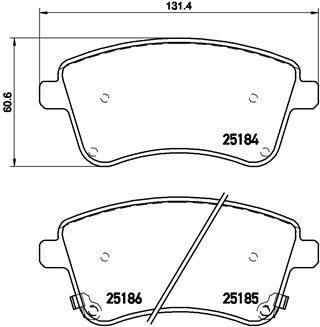 Тормозные колодки дисковые, комплект Brembo P 30 064