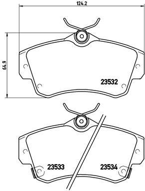 Тормозные колодки дисковые, комплект Brembo P 11 012