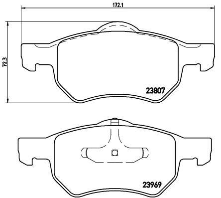 Тормозные колодки дисковые, комплект Brembo P 11 013