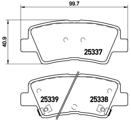 Тормозные колодки дисковые задние, комплект Brembo P 30 067