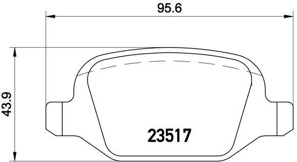 Тормозные колодки дисковые, комплект Brembo P 23 065
