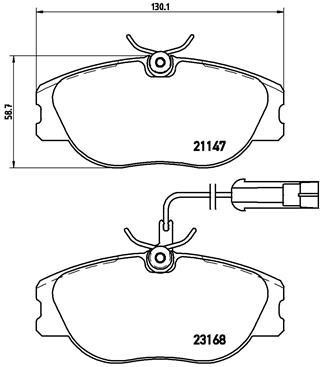 Тормозные колодки дисковые, комплект Brembo P 23 066