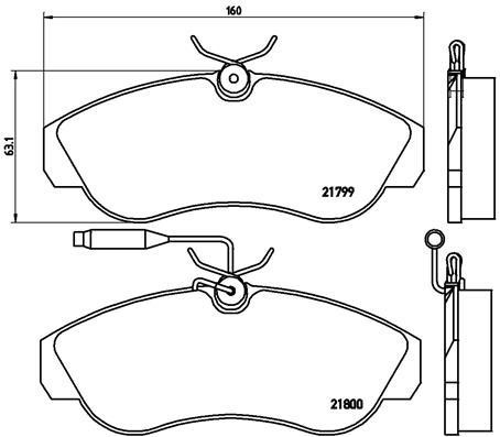 Тормозные колодки дисковые, комплект Brembo P 23 069