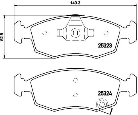 Тормозные колодки дисковые, комплект Brembo P 11 031
