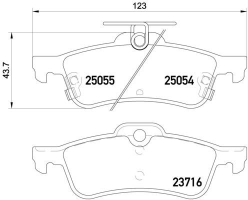 Тормозные колодки дисковые, комплект Brembo P 28 070