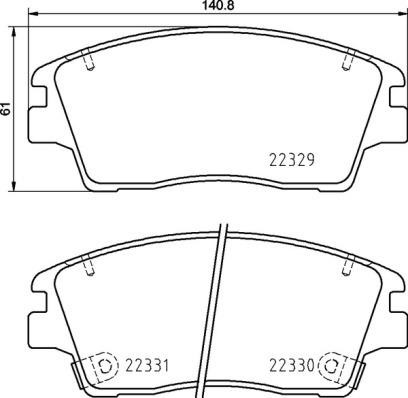 Тормозные колодки дисковые, комплект Brembo P 30 096
