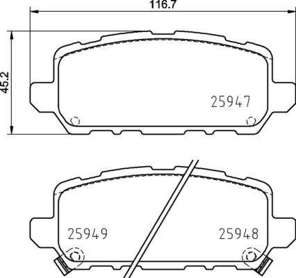 Тормозные колодки дисковые, комплект Brembo P 28 090