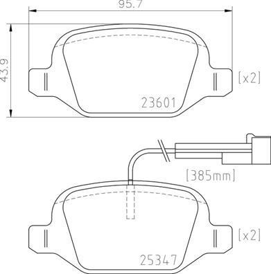Тормозные колодки дисковые, комплект Brembo P 23 181