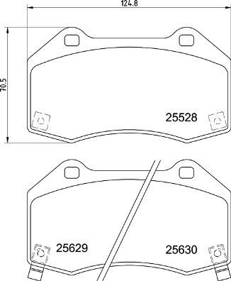 Тормозные колодки дисковые, комплект Brembo P 23 182