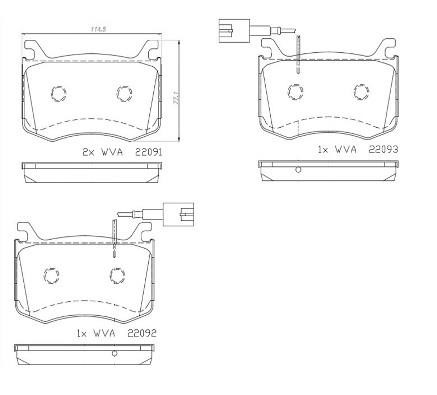 Тормозные колодки дисковые, комплект Brembo P 23 183