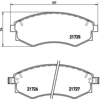 Тормозные колодки дисковые, комплект Brembo P 15 011