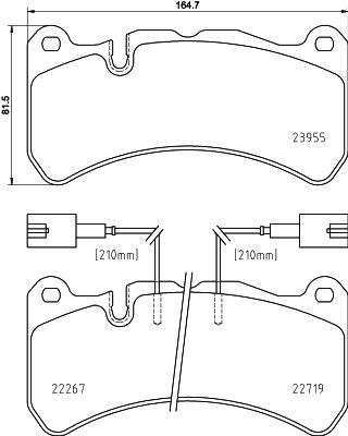 Тормозные колодки дисковые, комплект Brembo P 23 186