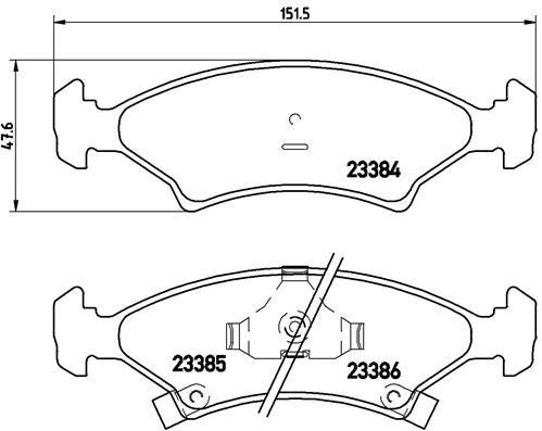Тормозные колодки дисковые, комплект Brembo P 30 009